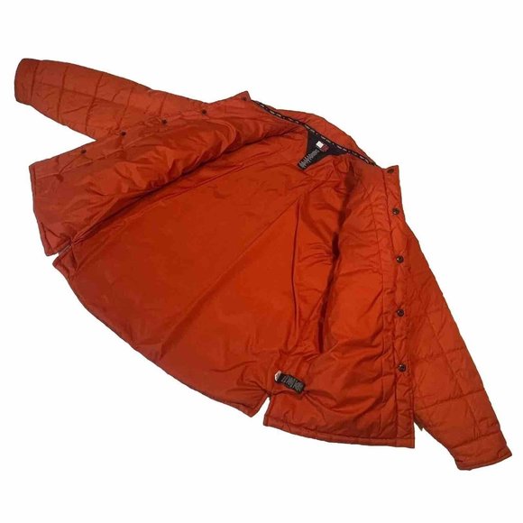 TOMMY HILFIGER Orange Quilted Puffer Parka Jacket Youth Extra Large XL Vintage - Picture 3 of 16